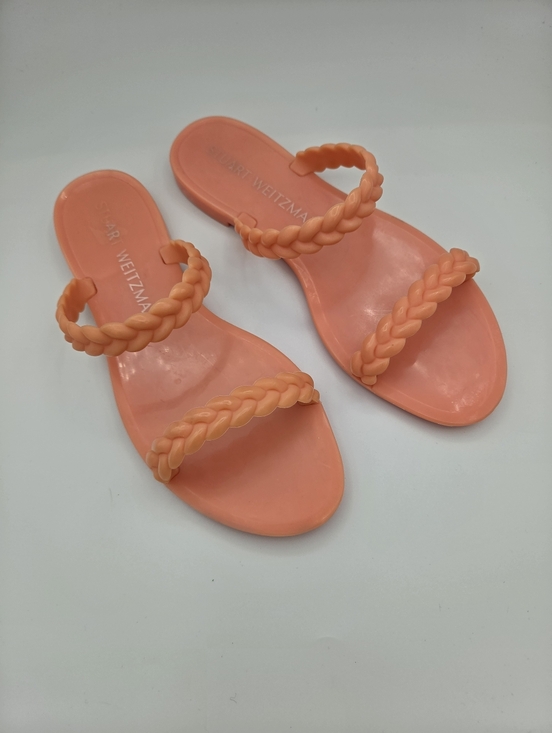 Stuart Weitzman Shoes - Stuart Weitzman Braida Sawyer Braided Jelly‎ Sandals Peach Women's Size 8